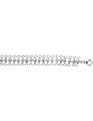 Sterling Silver Charm Bracelet w/ Teeny Flowers and Beads