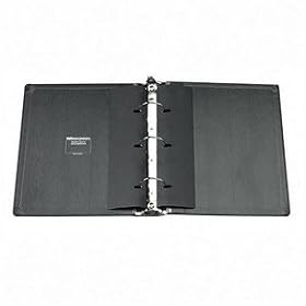 Wilson Jones 34449NLH - Heavyweight Casebound DublLock Round Ring Binder, 11 x 8-1/2, 3 Cap, Black