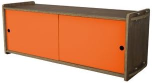 Housefish Key Modular Storage with Door, Short, Walnut and Orange