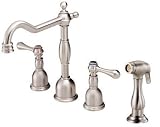 Danze Opulence Double-Handle Kitchen Faucet with Lever Handles and Spray, Stainless Steel #D414357SS