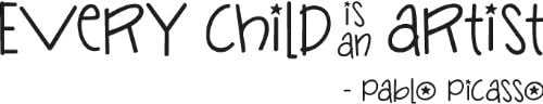 Every Child Is an Artist Pablo Picasso Vinyl Wall Art Wall Saying Matte Black
