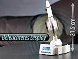 infactory Anti-Verschlaf-Wecker mit Countdown und echtem Raketenstart