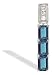 14K White Gold Emerald-cut Created Alexandrite and Diamond 3-Stone Pendant
