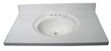 IMAGE OF Crane Plumbing Astra-Lav Cultured Marble Lavatory Vanity Top with Recessed Sink, White #8379-67