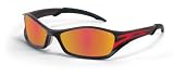 Best Price Crews CTB13R Tribal Safety Glasses, Graphite Red Tattoo Frame, Fire Mirror Lens