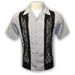 Las Vegas Casino Embroidered Spades Flames Biker Shirt