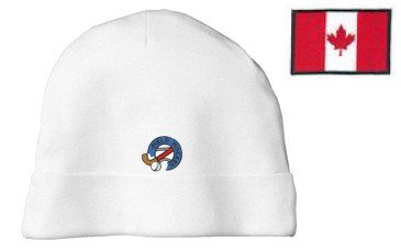 Embroidered Infant Rib Knit Beanie with the image of: canada flag