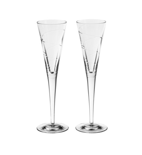 2 Isabella Crystal Flute Glasses