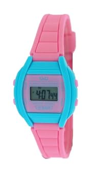 Q&Q #LL01J632Y Women's Plastic Band Alarm LCD Digital Watch