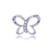 Diamond Butterfly Pendant in Solid White Gold
