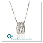 OCRF (Ovarian Cancer Research Fund) Fundraising Sterling Silver & CZ Necklace
