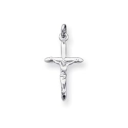 Sterling Silver Crucifix Pendant with 20 Inch Sterling Silver Chain