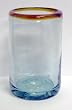 Mexican Glass Tumbler Amber Rim