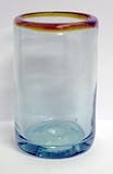 Mexican Glass Tumbler Amber Rim