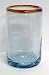 Mexican Glass Tumbler Amber Rim