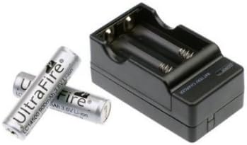 DULEX®UltraFire 2Pcs 14500 900mAh 3.6V Rechargeable Protected Battery + 14500 Digital Double Battery Charger Combo