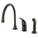 Kingston Brass KB825 Chatham Single Lever Handle Kitchen Faucet with Sprayer, Oil Rubbed Bronze by K