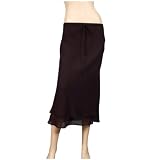 Brown Layered Plus size long skirt
