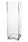 IMAGE OF Square Vase, Clear Glass. H-16