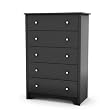 South Shore Vito Collection 5-Drawer Chest, Black