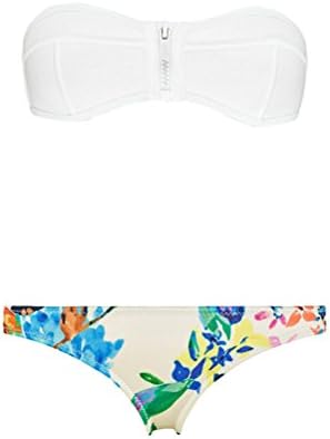 Women's Mix and Match Zip Through Bandeau Bikini Halter Bikini Set Push-up Swimsuit