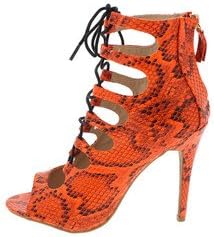 Lulu Orange Snakeskin High Heel 5.5 US