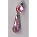 Two Tone Pink Briolette Silver CZ Pear Drop Pendant