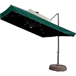 Southern Patio 8.5' Offset Umbrella with Netting and Solar Lights by 