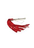Red Suede Leather Whip With Metal Handle (Red;One Size)