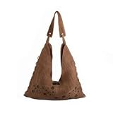 Earth Divas MH-140-LBR Hemp Shoulder Bag Side Rings - Light Brown