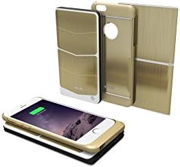 iPhone 6 EZ "Drop &amp; Charge" Wireless Charging System DELUXE by iNPOFi, Home/Office &amp; On-The-Go Edition, One Wireless Charging Board, One Mobile Wireless Charger 6000mAh (Mfi Certified) &amp; One Wireless Charging Case for iPhone 6 (MFi Certified), Champagne Gold