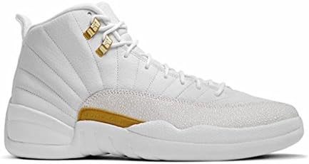 Air 12 Retro Mens White/Gold OVO White Leather Basketball Shoes