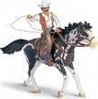 Cowboy with Lasso on Horse