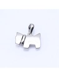 Scottish Terrier Puppy Dog Mini Fine 925 Sterling Silver with Rhodium Plated Pendant Necklace