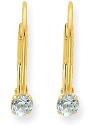 MadiK® 14k Yellow Gold Genuine Blue Topaz Dec Birthstone Leverback Earrings