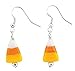 Candy Corn Glass Lampwork Dangle Earrings 1.75