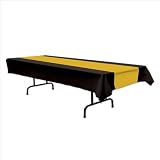 Black and Gold Tablecover Party Accessory (1 count) (1 Pkg)