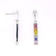 14K White Gold Multi-Color Sapphire Earrings