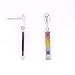  : 14K WHITE GOLD MULTI COLOR SAPPHIRE EARRINGS