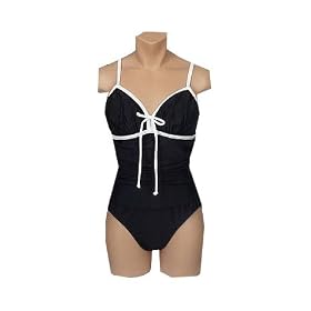 Carol Wior Shape Detector Classic Shirred Tummy Thinner Tank Swimsuit by Carol Wior