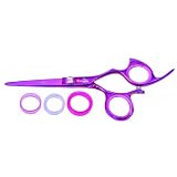 Shark Fin Hair Shears Professional Line Titanium Right Handed Non-Swivel Pink Shear 5.5 Inches + Bella Via Hair Glitz Shimmering Hair Tinsel the Hottest Trend in Hair Accessories