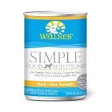Wellness Limited Ingredient Diet for Dogs with Food Sensitivities, Simple Food Solutions Duck & Rice Canned Formula, 12-Pack of 12.5 oz. Cans