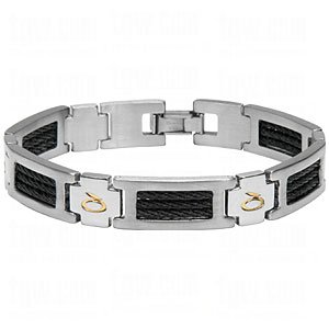 Sabona q-link bracelet silver/black md 7.0
