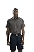 Upscale Men's Cotton Blend Short Sleeve Microcheck Industrial Workwear Dress Shirt - Khaki/Black