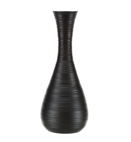 Small Ribbed Wooden Vase