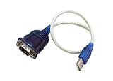 Sabrent SBT-USC1M Hi-Speed USB 2.0 to Serial (9-pin) DB-9 RS-232 Adapter Cable (1-foot, Blue)
