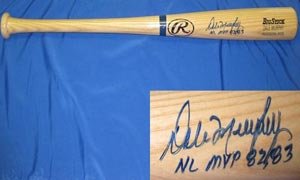 Dale Murphy Signed Blond Rawlings Baseball Bat - NL MVP 82 83