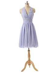 Sexy Knee Length Short Chiffon Halter Sleeveless Homecoming Dress/Bridesmaid Dress/Party Dress 