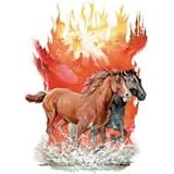Youth T-Shirt : Fire - Mustang Horse - Wild Horses