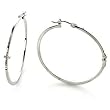 Rhodium Plated Brass with Clear Swarovski Crystal Earrings, Weight: 8.30gm Rhodium Plated Brass with Clear Swarovski Crystal Earrings, Weight: 8.30gm